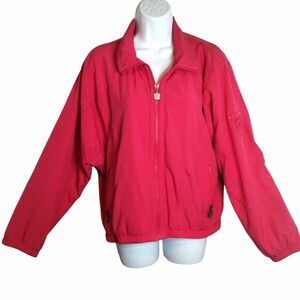 Kaelin Ski Jacket Windbreaker Women's Lightweight Neon Pink Lined Vintage L/P